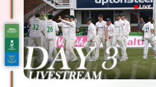 LIVE  Leicestershire CCC v Sussex  County Championship Day Three [upl. by Annahsat]