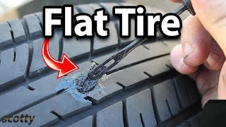 How to Fix a Flat Tire Tire Plug Kit [upl. by Arreyt]