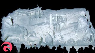 Impressive Ice Sculptures at the Sapporo Snow amp Ice Festival in Japan [upl. by Isaacson]