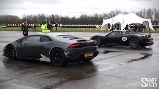 DRAG RACE Porsche 918 Spyder vs Lamborghini Huracan  Vmax Stealth [upl. by Ahcurb178]