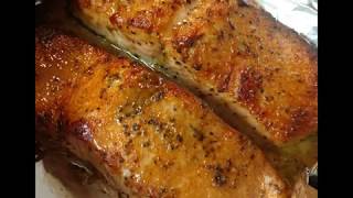 Honey Mustard Glazed Salmon in the Air Fryer [upl. by Yeclehc]