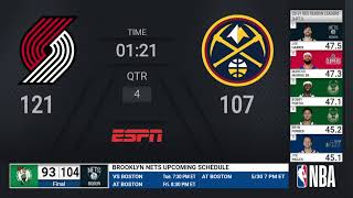 Trail Blazers  Nuggets  NBA Playoffs on ESPN Live Scoreboard [upl. by Henriette]