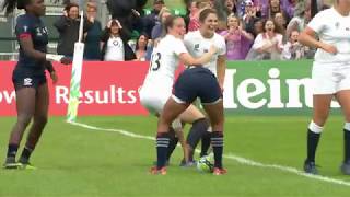 Highlights England beat USA 47 26 at Womens Rugby World Cup [upl. by Notsud746]