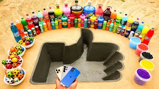 How to make Like Hand with Cement S25 amp iPhone 16 vs Big Coca Cola and Mentos Schweppes amp Mirinda [upl. by Preston340]