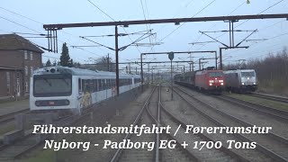 Führerstandsmitfahrt Dänemark  Førerrumstur Danmark Nyborg  Padborg EG  1700 Tons [upl. by Notnirt]