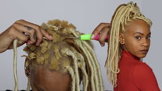 FAUX LOCS on my super short hair Rubber Band Method [upl. by Hambley]