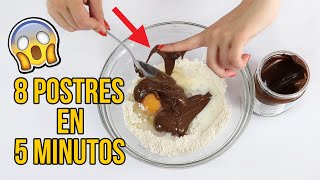 LOS 8 MEJORES POSTRES EN 5 MINUTOS  8 recetas FÁCILES Y RÁPIDAS [upl. by Jarred27]