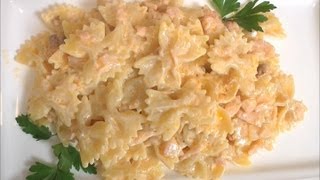 makaron z łososiem farfalle al salmone [upl. by Charmain536]