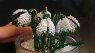 SCHNEEGLÖCKCHEN aus PERLEN Teil 33 Beaded Flowers Annas Perlen [upl. by Ainet736]