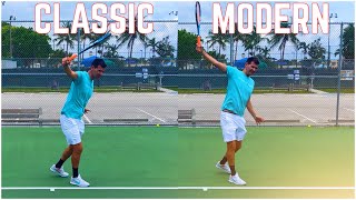 Classic vs Modern OneHanded Backhand Tennis Technique [upl. by Merrie]