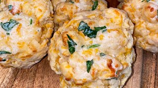 Cheddar Biscuits Recipe  Easiest Cheddar Biscuit Recipe [upl. by Anahsak]