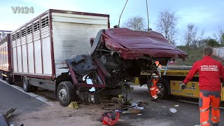 21042021  VN24  Bergungsarbeiten nach schwerem LKW Unfall auf der A1  Teil 22 [upl. by Ardnaik]