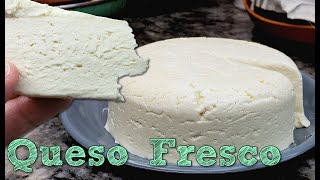 QUESO FRESCO  Homemade Fresh Cheese Recipe  Queso Fresco Casero [upl. by Nosretep]