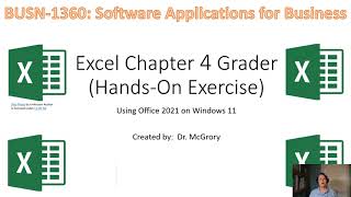 Excel Chapter 4 Grader Handson Exercise [upl. by Phia153]