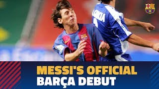 Leo Messis official debut against Espanyol [upl. by Kassaraba348]