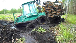 Timberjack 810D logging in mud [upl. by Pena]