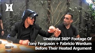 Unedited 360º Footage Of Tony Ferguson  Fabricio Werdum Before Argument At UFC 216 Media Lunch [upl. by Zingg]