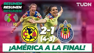 Resumen y goles  América 4 21 3 Chivas  Liga MX Femenil  Semis  TUDN [upl. by Rambert948]