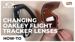 How to Change Oakley Flight Tracker Lenses  SportRx [upl. by Nillor]