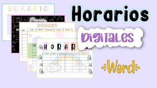 Horarios digitales EN WORD Arely [upl. by Strander]