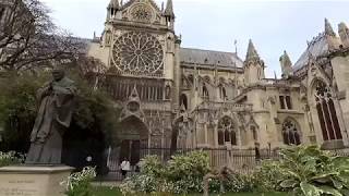 Walking tour of Notre Dame Cathedral Paris [upl. by Enaj]