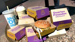 10 Quarter Pounders amp a Shake McDonalds Challenge [upl. by Ynetsed]