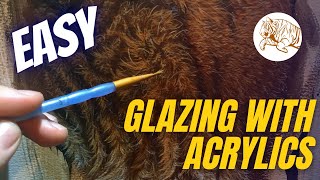 How To GLAZE Using Acrylics  Fur Painting Tips [upl. by Notlit]