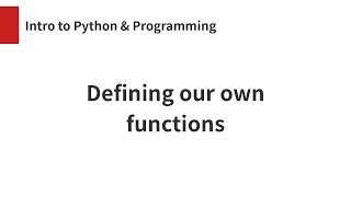 Defining our own functions [upl. by Eidahs52]