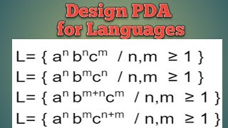 43 Design of Push Down Automata Examples Part2  PDA  TOC FLAT [upl. by Elletsirk]