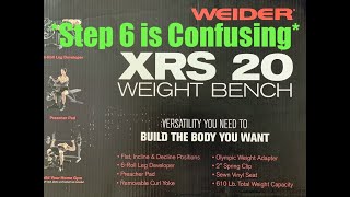 Weider XRS 20 Weight Bench Assembly Video [upl. by Aelrac]