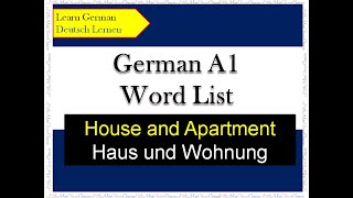 German A1 Listening Word list House and Apartment [upl. by Johannes]