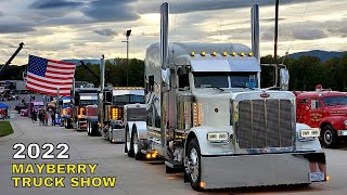 Mayberry Truck Show 2022 Custom Big Rig Trucks  October 1 2022 Mt Airy NC [upl. by Sixel147]