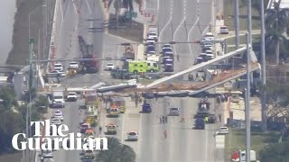 CCTV footage shows moment Florida bridge collapses [upl. by Zilef330]