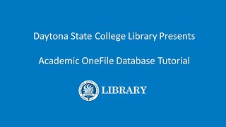 Academic OneFile Tutorial [upl. by Mahla]