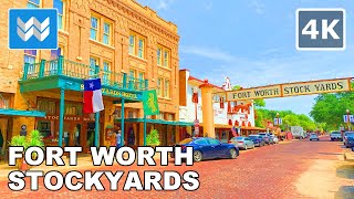 4K Historic Fort Worth Stockyards in Texas USA  Walking Tour amp Travel Guide 🎧 [upl. by Klemens984]