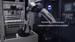 CNC Automation  How can a robot load a CNC turning machine [upl. by Ereveniug]