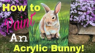 Bunny Acrylic Painting Tutorial  By Artist Andrea Kirk  The Art Chik [upl. by Adla]