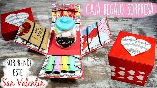 Cartonaje caja regalo sorpresa DIY San Valentín [upl. by Anyaj]