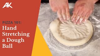 Pizza 101 Hand Stretching a Dough Ball [upl. by Tarryn]