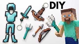 Easy DIY Minecraft Perler Bead Keychains amp Magnets [upl. by Salome968]