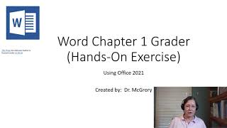 Word Chapter 1 Grader Handson Exercise [upl. by Werby]