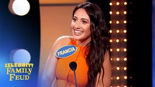 Francia Raisa is so shocked her answer isnt up there  Celebrity Family Feud [upl. by Atiuqrehs]