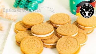 Speculaas  Spekulatius Cookies with Vanilla Cream Filling ✪ MyGermanRecipe [upl. by Stirling]