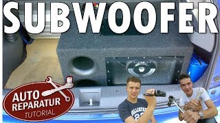 Subwoofer einbauen  Endstufe nachrüsten  JBL universell  DIY Tutorial [upl. by Housum445]