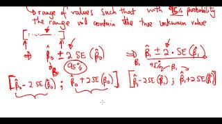 Confidence Intervals for Coefficient Estimates Simple Linear Regression [upl. by Aicel432]