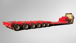 150 Tons Hydraulic Lift Gooseneck6 Axle Line Lowboy Trailer [upl. by Judsen]