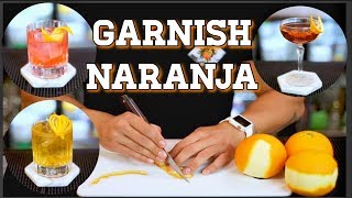 GARNISH NARANJA  TUTORIAL DECORACION BARTENDER  COCKTAIL [upl. by Anihsak]