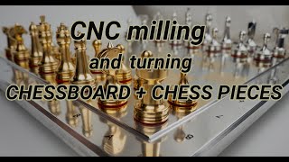 Making a Chessboard with Chess Pieces  CNC Milling and Turning  Machining [upl. by Eiraminot]