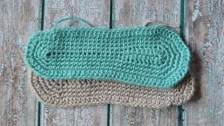 Crochet Slipper Sole [upl. by Miarzim]