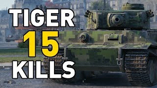 World of Tanks  15 KILLS IN A TIGER [upl. by Loring]